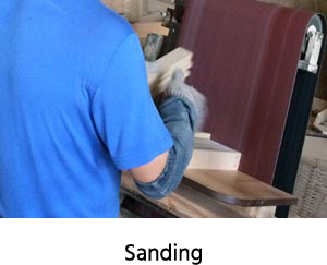 sanding wooden toys