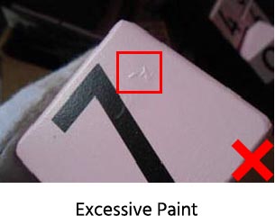 excessive paint, paint bumps